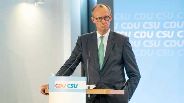 Friedrich Merz an der Präsidiumsklausur der CDU und CSU am Montag in Köln.