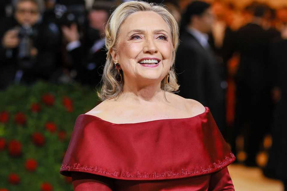 Hillary Clinton's dress has 60 women's names on it. 
