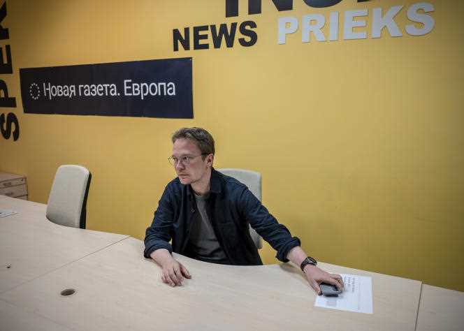 Kirill Martynov, journalist of the independent Russian opposition newspaper “Novaya Gazeta.  Europe”, in Riga, Latvia, on May 7, 2022.