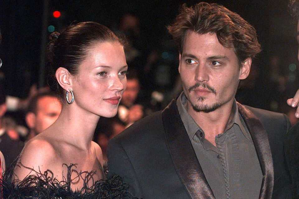 Kate Moss and Johnny Depp dated in the mid '90s.
