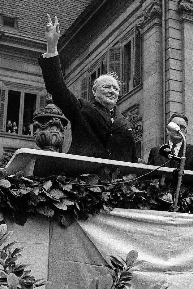 Die Schweiz als Plattform für die europäische Idee: Besuch von Winston Churchill in Zürich im September 1946.