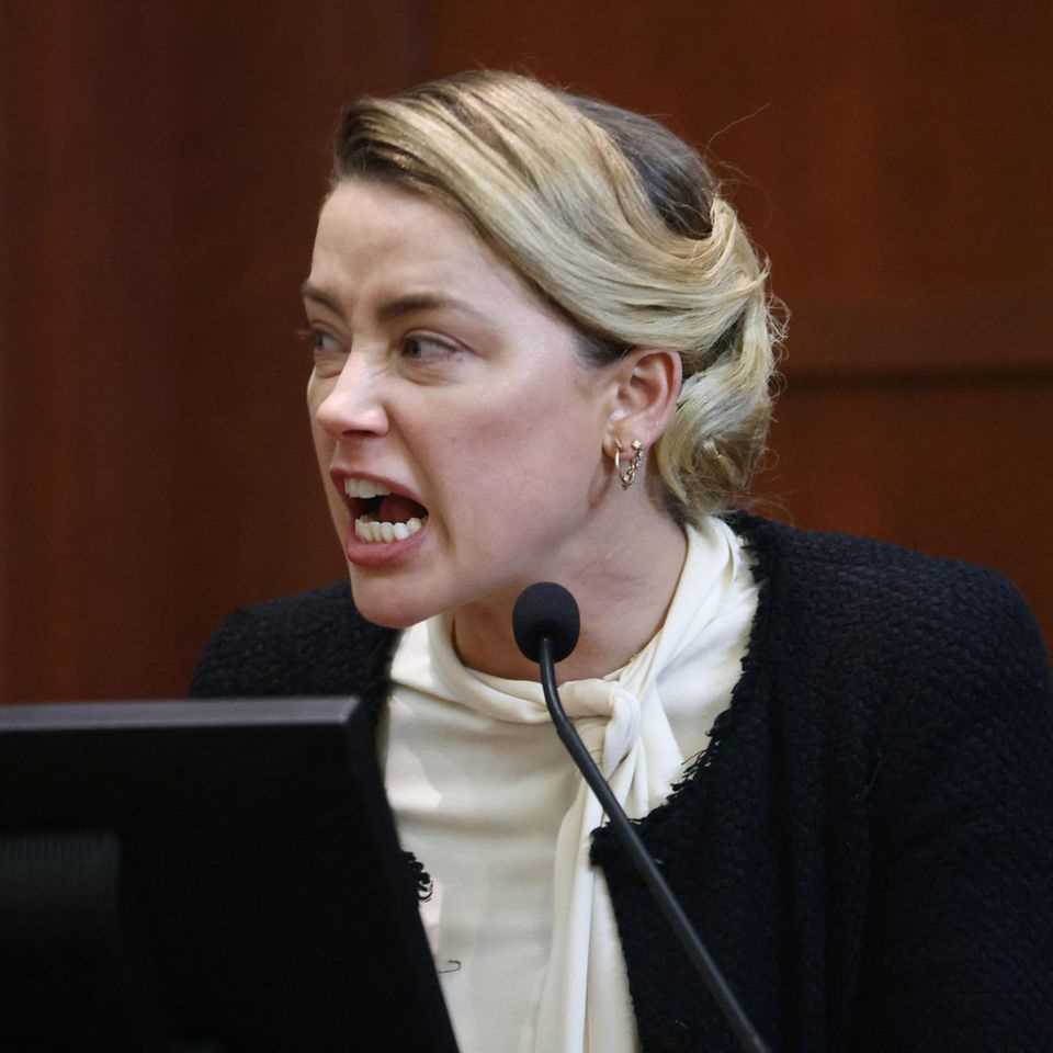 Amber Heard on day two of her hearing in the Johnny Depp trial