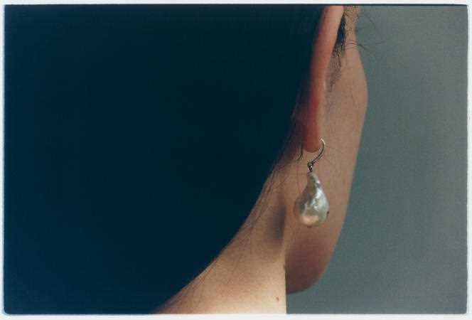 Charlie no 2 earring, in yellow gold, baroque pearl and white diamonds, Pascale Monvoisin, €420 each.  pascalemonvoisin.com