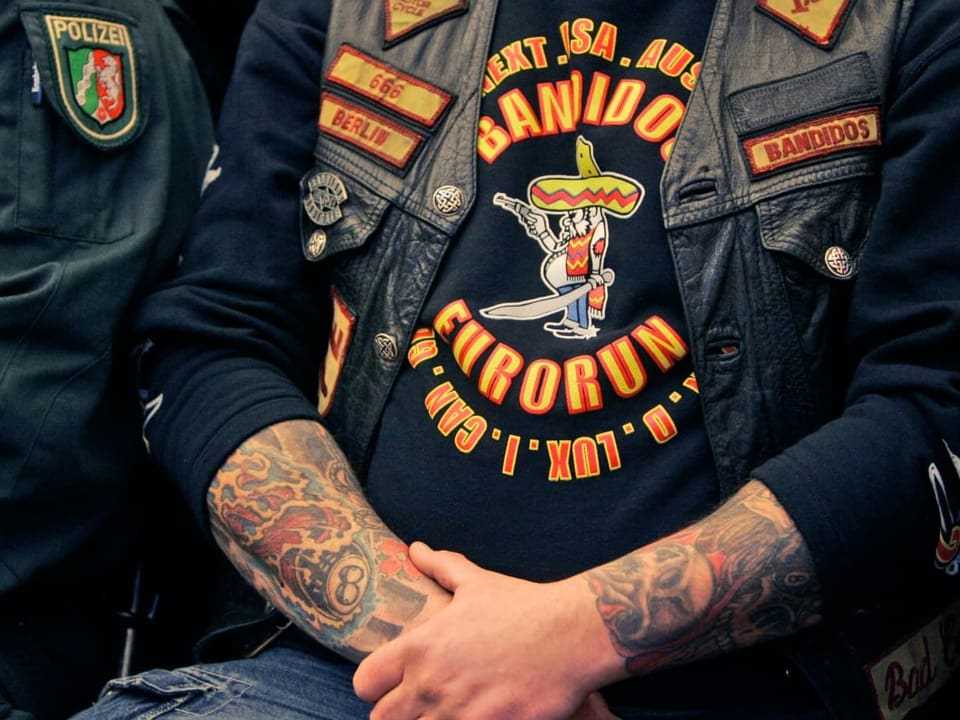 A tattooed member of the Bandidos.
