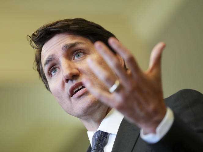 Justin Trudeau, Canadian Prime Minister, during a press conference in Ottawa, May 12, 2022.