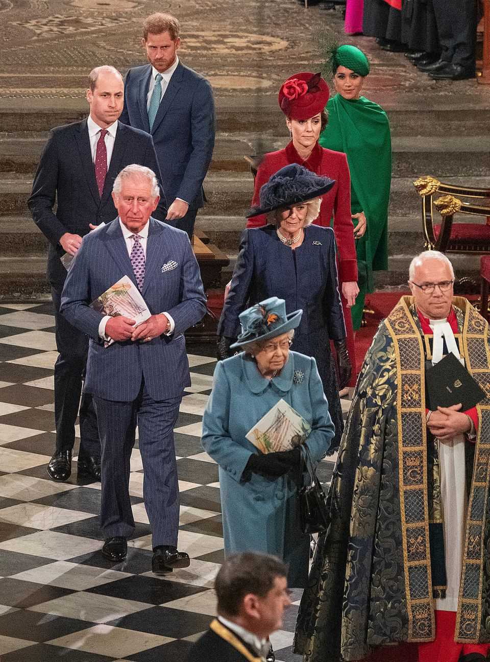 Tensed faces at the Commonwealth Day Service in March 2020.