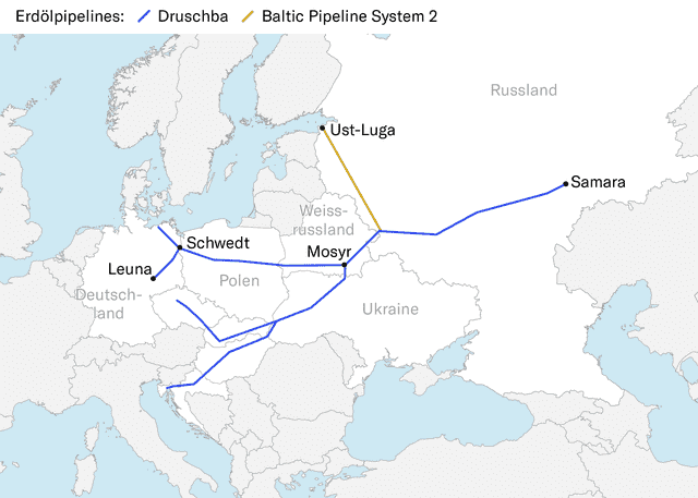 The Druzhba pipeline: an important artery for Europe's oil supply