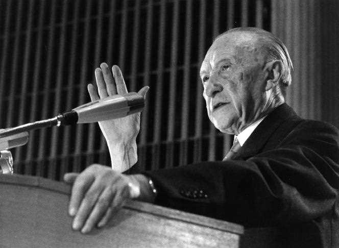 German Chancellor Konrad Adenauer in 1966.