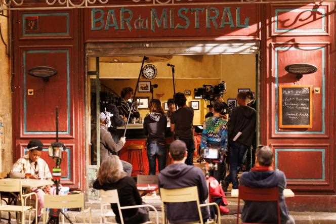 On the set of “Plus belle la vie”, in Marseille, on March 23, 2022.