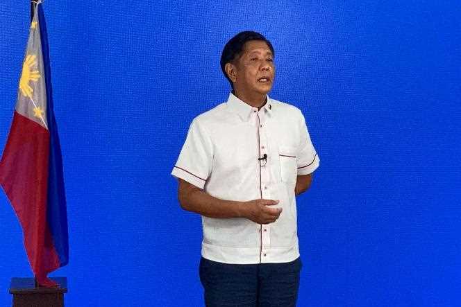 Ferdinand Marcos Junior at his headquarters in Manila, May 9, 2022.