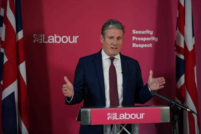Keir Starmer, leader of the Labor Party, announces, during a press conference at Labor HQ, London, on May 9, 2022, that he would leave office if the police sanction him for breaches of health rules, there are one, in Durham, in the northeast of England. 