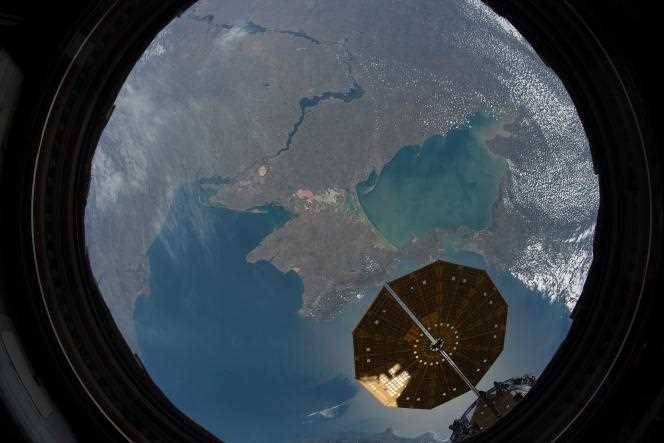 Ukraine seen from the International Space Station (ISS), in April 2020.