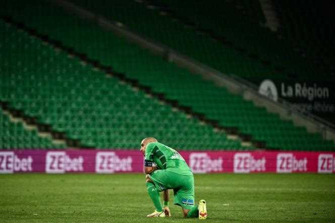 Stephanois player Wahbi Khazri during the match against Stade de Reims, Saturday May 14.