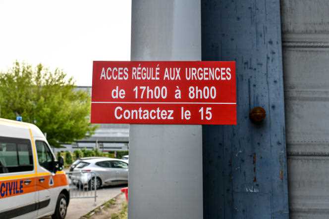 The emergencies of the Pellegrin hospital in Bordeaux, May 19, 2022. They have been operating in degraded mode since May 17.  A panel informs of the new provisions and methods put in place to manage the crisis.