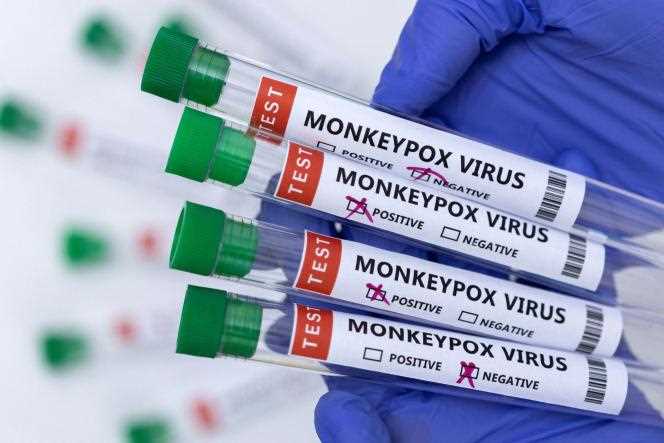 Monkeypox tests with positive and negative results, May 23, 2022.
