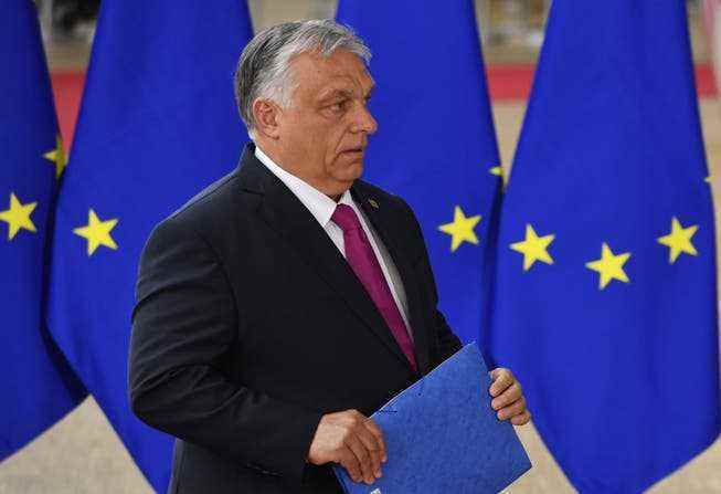 Viktor Orban at the EU leaders' summit this week.