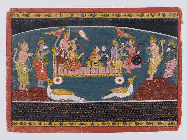 Colors of great radiance: such miniatures belong to the earliest phase of Indian painting.