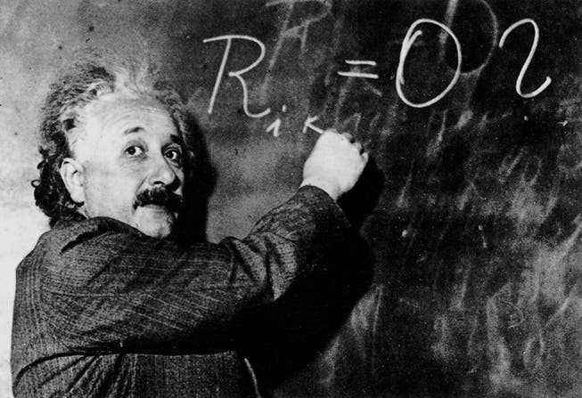 Albert Einstein explains his General Theory of Relativity in January 1931.