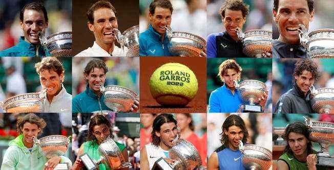 14 times Roland-Garros, 14 times the same winner with the same trophy.