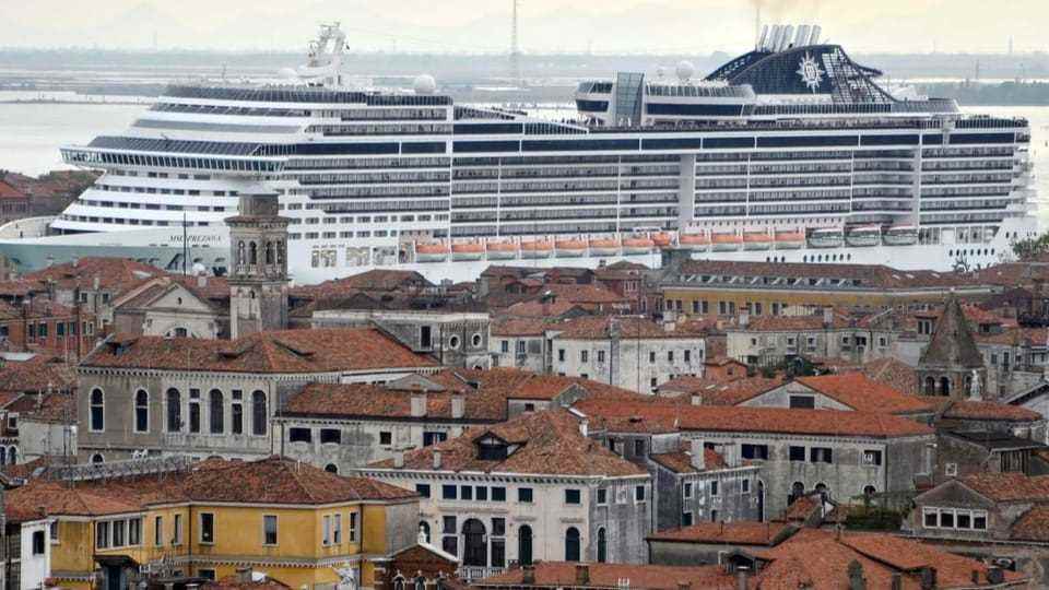 Cruise ship in front of Venice old town