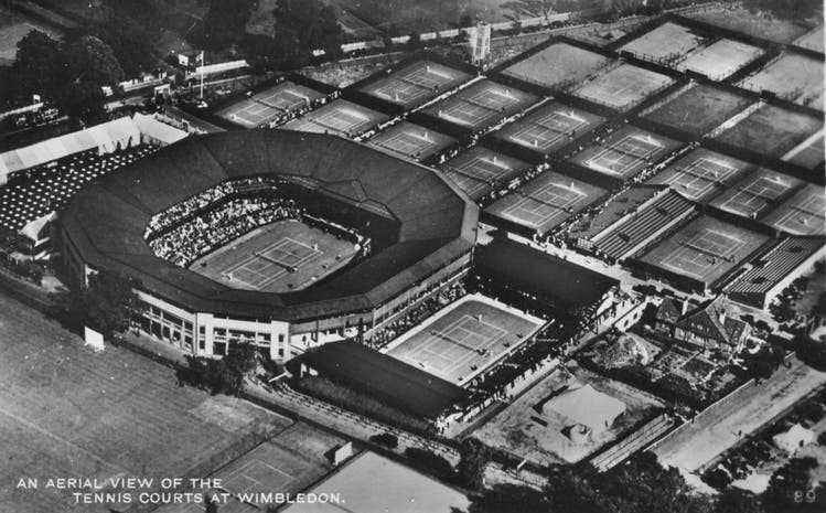 Center Court at Wimbledon shortly after completion in 1922.