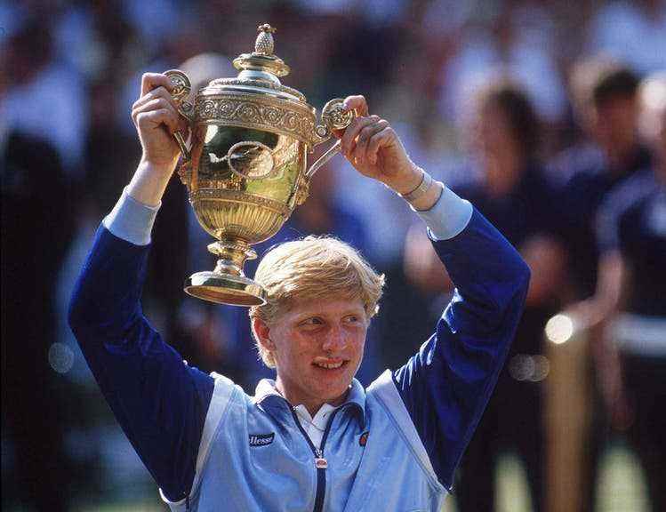 Boris Becker won Wimbledon for the first time in 1985, at the age of 17.  It's the birth of a star.