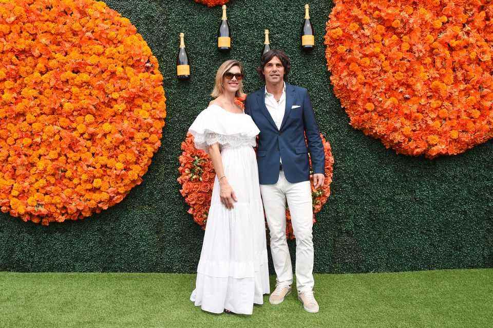 Delfina Blaquier Figueras and Nacho Figueras attend the Veuve Clicquot Polo Classic Los Angeles at Will Rogers State Historic Park on October 2, 2021 in Pacific Palisades, California. 
