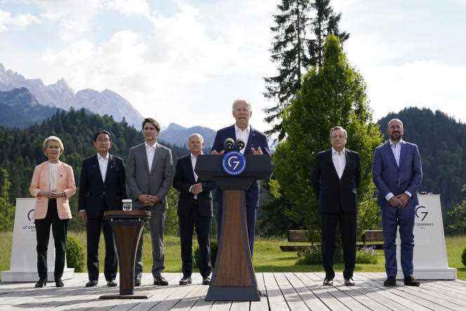 United States President Joe Biden officially launches the Global Infrastructure Partnership at the G7 Summit in Elmau, Germany on Sunday, June 26, 2022. 