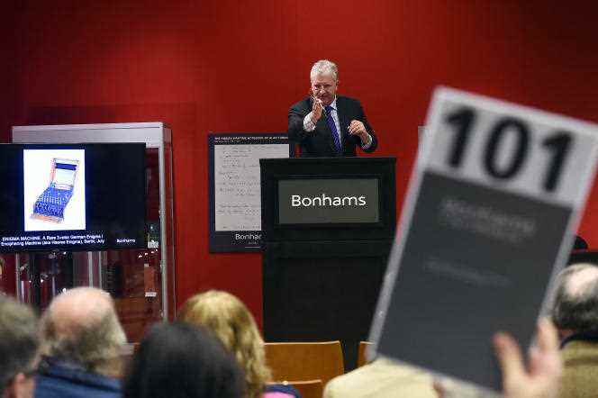 During an auction of the British house Bonhams, in April 2015, in New York.