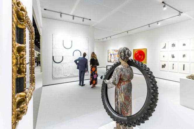 Visitors at the 35th edition of the international art and antiques fair TEFAF Maastricht, June 25, 2022. 