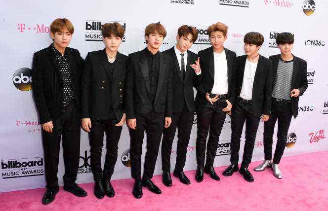 On May 21, 2017, music group BTS arrives for the 2017 Billboard Music Awards in Las Vegas.