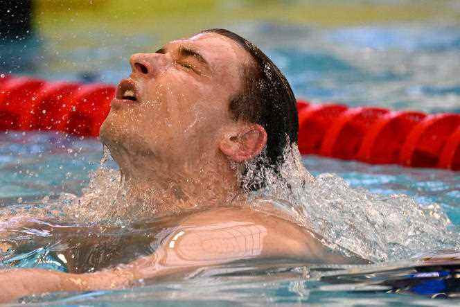 Maxime Grousset, after the 50-meter freestyle final of the French championships, April 9, 2022.