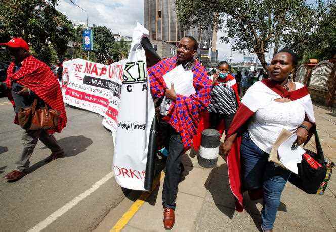 In Nairobi, members of Kenya's Maasai community protest against evictions affecting their ethnicity in Tanzania, June 17, 2022.