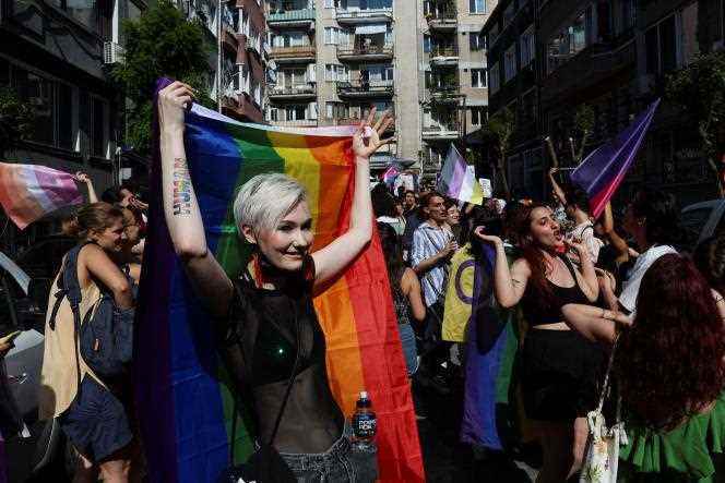 Protesters try to gather for the Pride March, banned by local authorities, in central Istanbul, Turkey, June 26, 2022. 