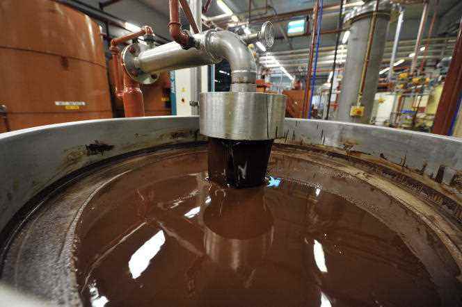 Inside the Barry Callebaut chocolate factory in Wieze, Belgium, in 2013.  