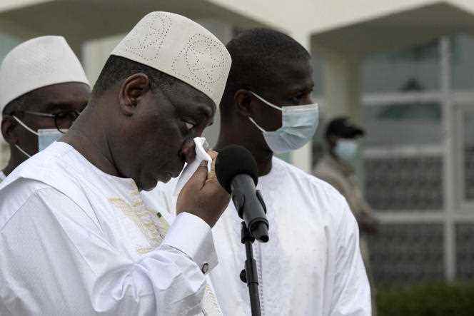 Senegalese President Macky Sall during his address to the bereaved families of Tivaouane, May 27, 2022.