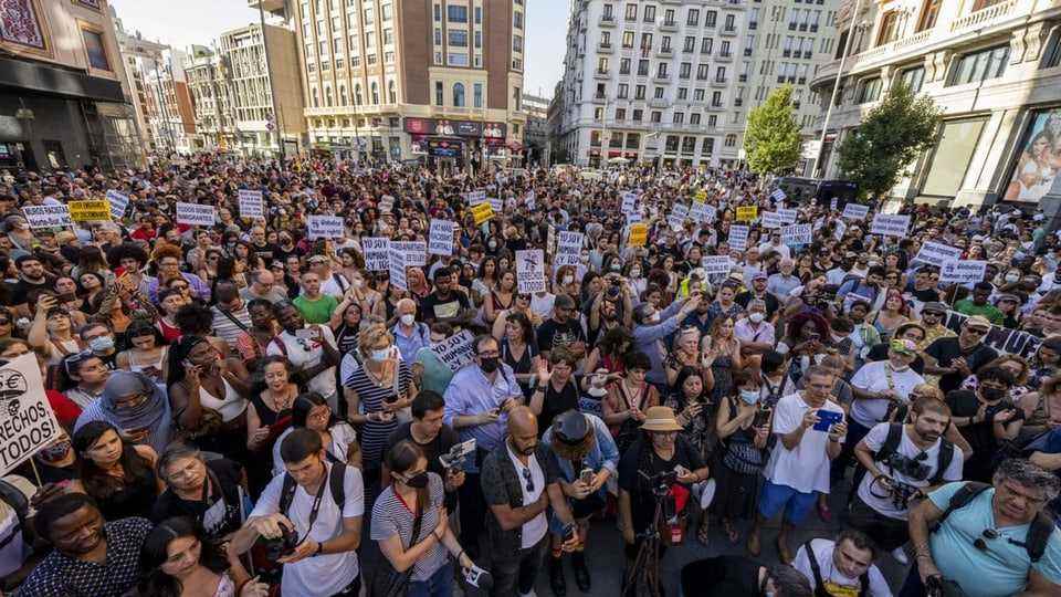 Demonstrators in Madrid