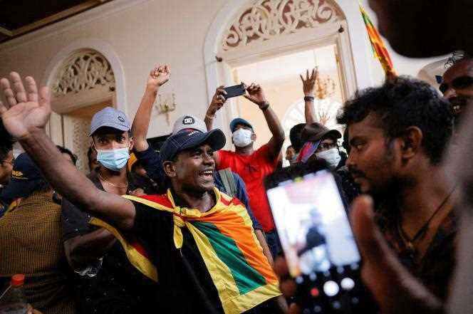 Protesters inside the President's Residence in Colombo, Sri Lanka on July 9.