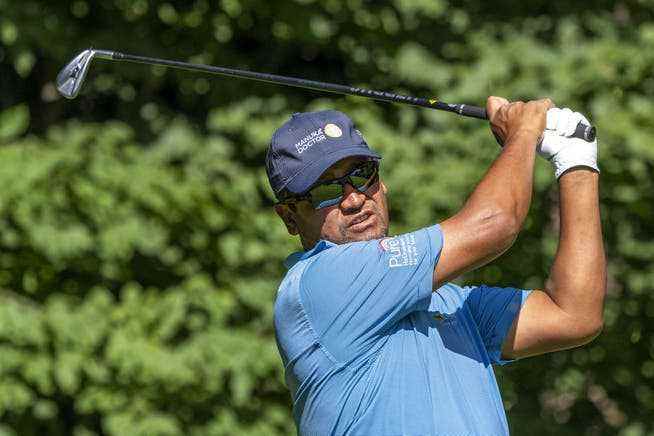 Michael Campbell today, at the international senior tournament in Bad Ragaz.