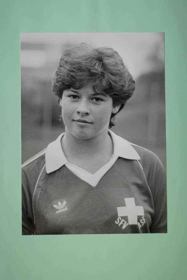 Before the first international match: Sonja Stettler, at the age of 14 in the national team for the first time.