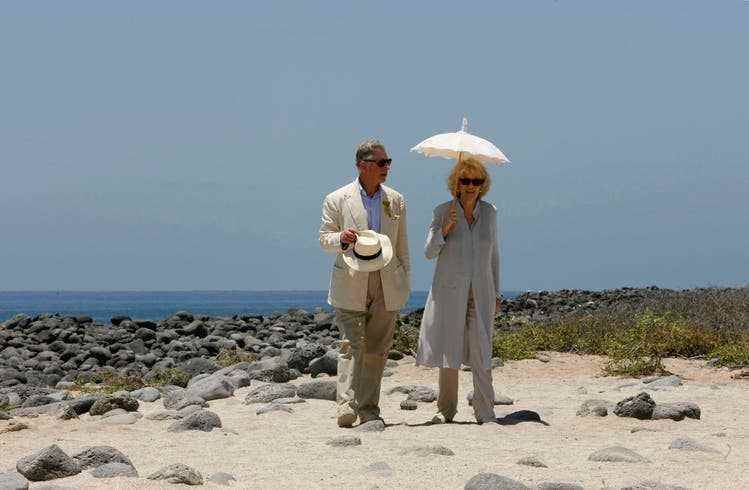 Charles and Camilla strolling around Seymour Island in March 2009.