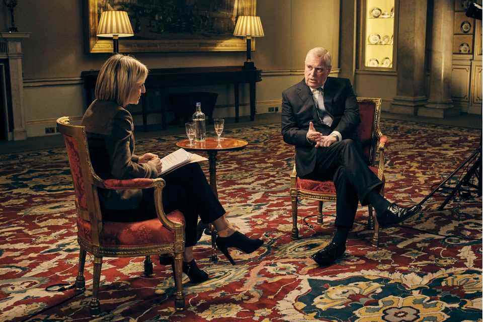 Emily Maitlis and Prince Andrew talk to the BBC "Newsnight"
