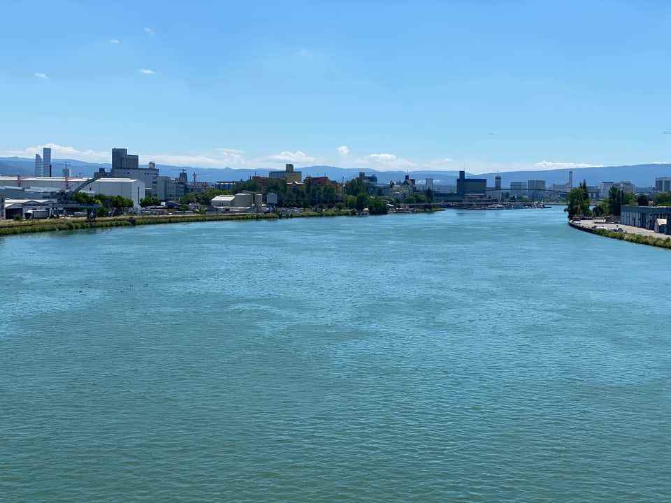 The Rhine with a view of the city of Basel. 