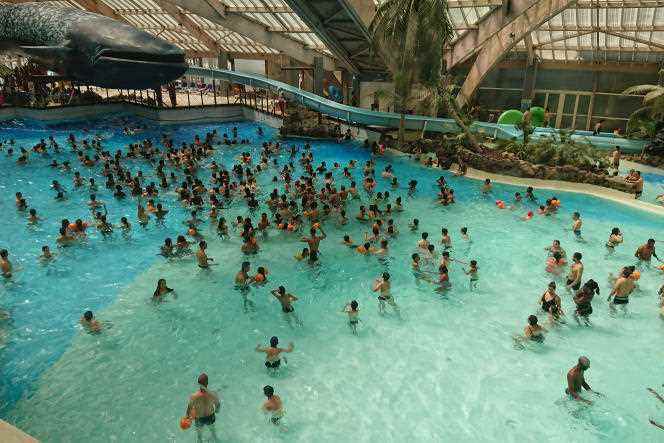 The Aquaboulevard water park in the 15th arrondissement of Paris in July 2020. 