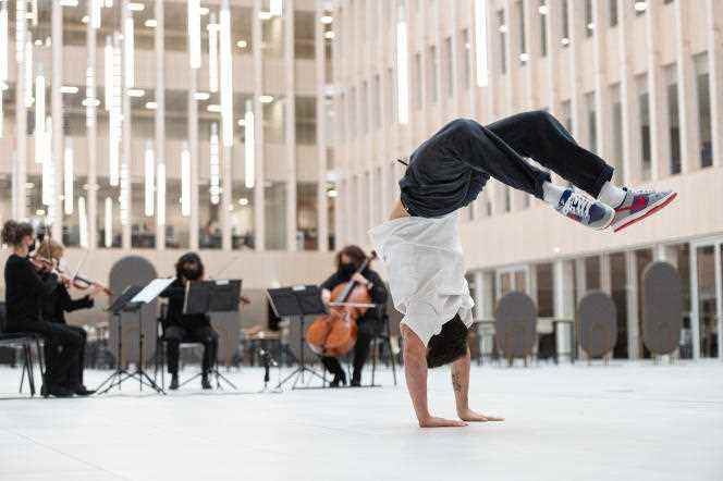 Inauguration of Pulse, the new headquarters of Paris 2024, with a concert and breakdance, on July 6, 2021, in Saint-Denis (Seine-Saint-Denis).