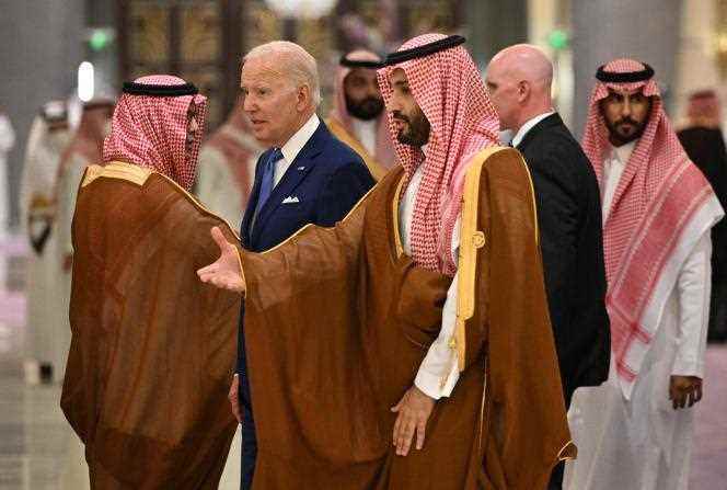 Joe Biden and Saudi Crown Prince Mohammed Bin Salman at the Security and Development Summit in Jeddah, Saudi Arabia, July 16, 2022.  