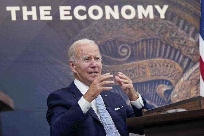 Joe Biden, during a speech on the economy of his country, July 28 in Washington. 