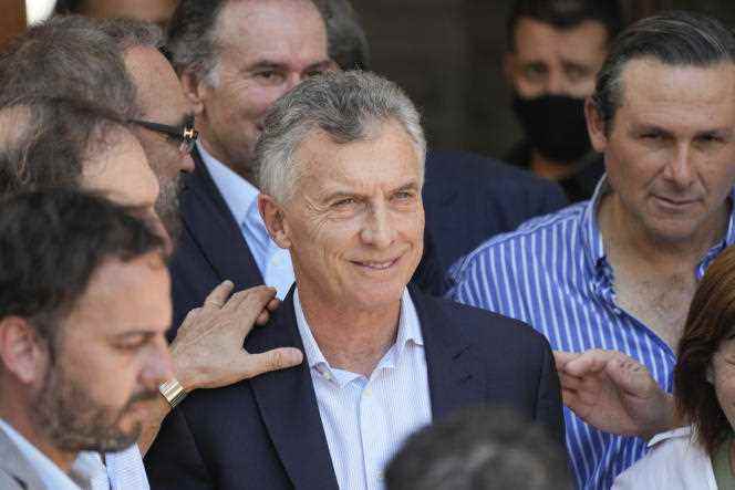 Former Argentinian President Mauricio Macri leaves the court in Dolores (Argentina), October 28, 2021.