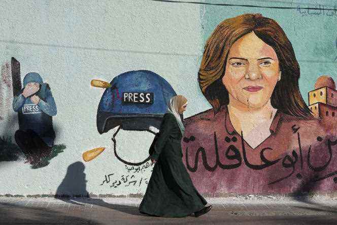 A mural in Gaza depicting journalist Shireen Abu Akleh killed on May 11, 2022.