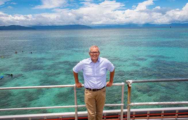 Australian Prime Minister Scott Morrison visited Green Island on the Great Barrier Reef in January 2022 to launch a reef rescue package.